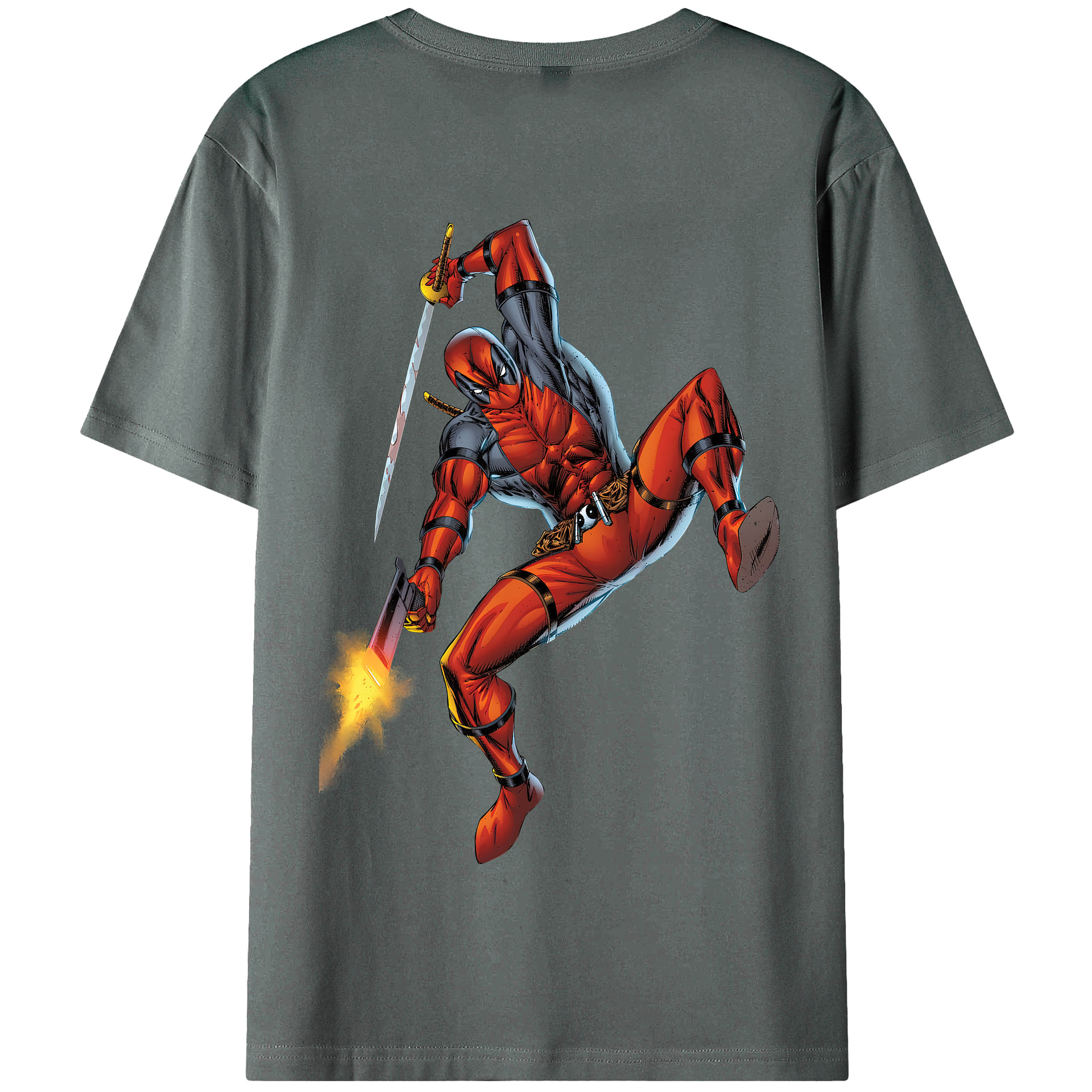（画像用） Deadpool デッドプール 綿100％半袖Tシャツ（背面プリント）